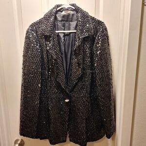 Montgomery Ward Black Sequin Blazer Vintage